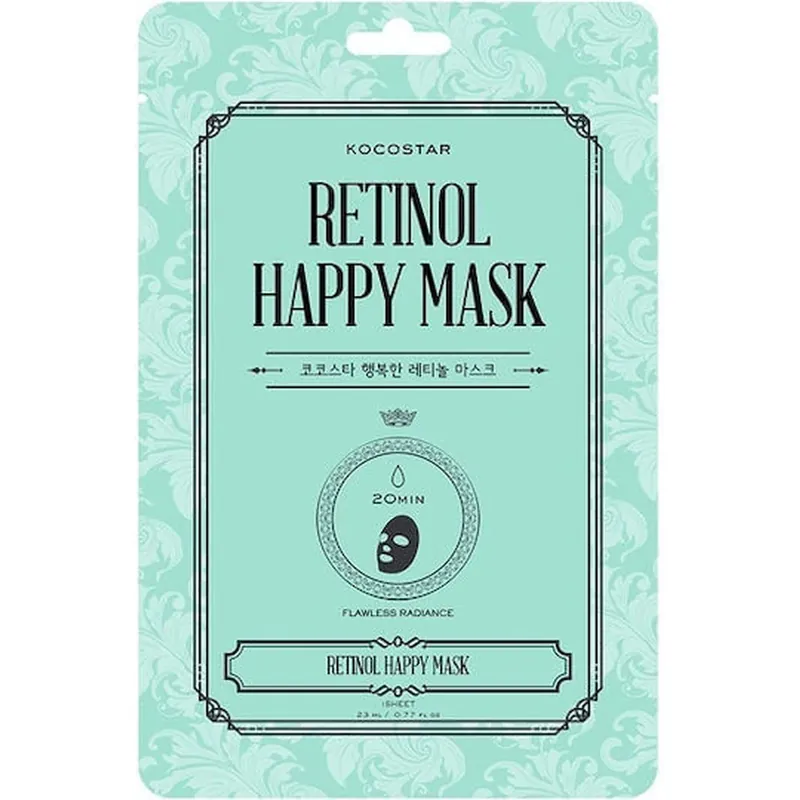 Popular KOCOSTAR Retinol Happy Mask Retinol Face Mask Smooth & Glowing Skin 1 buc