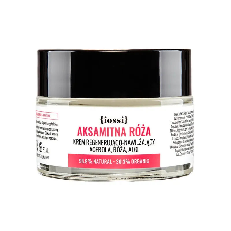 Retur gratuit Iossi Velvet Rose, Cremă regenerantă și hidratantă, acerola, trandafir și alge, 50 ml