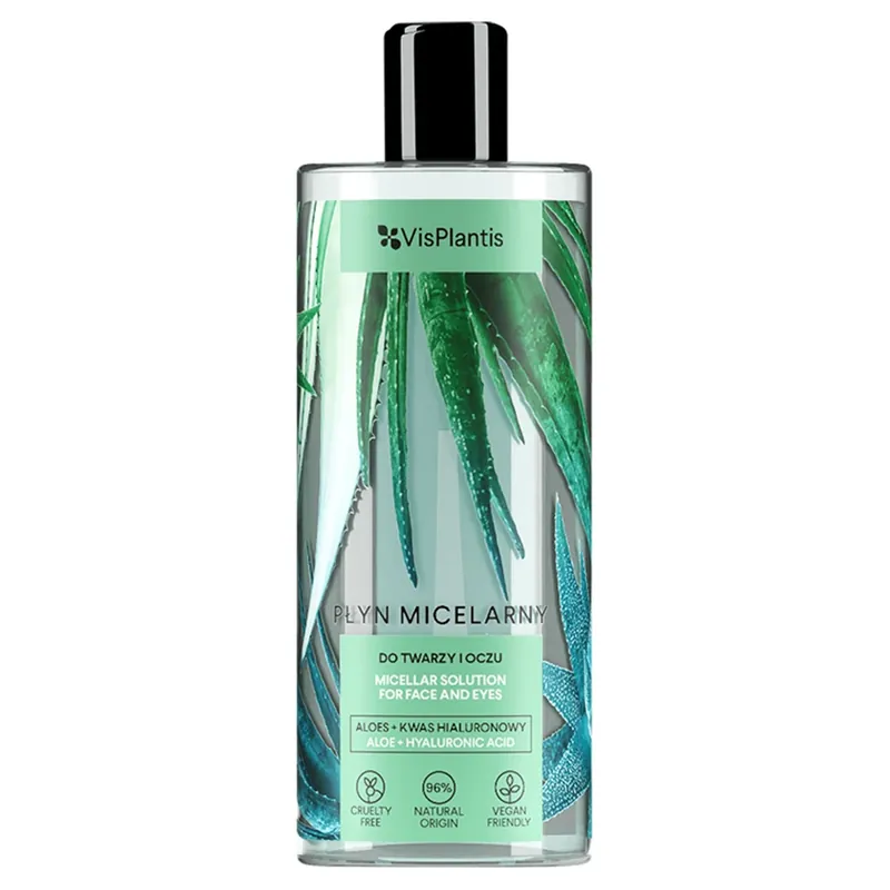 Ieftin Vis Plantis Herbal Vital Care, Loțiune micelară pentru față și ochi, aloe vera și acid hialuronic, 500 ml