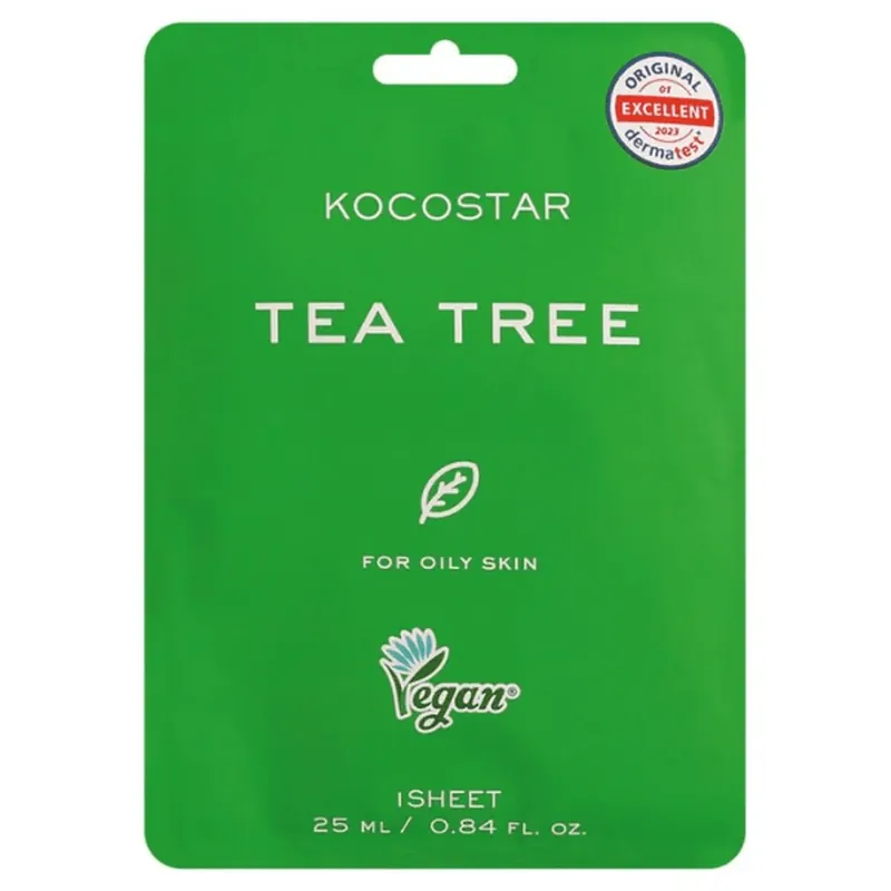 KOCOSTAR Tea Tree Sheet Mask Mască de față tonică pentru pielea grasă 25ml Comandă acum