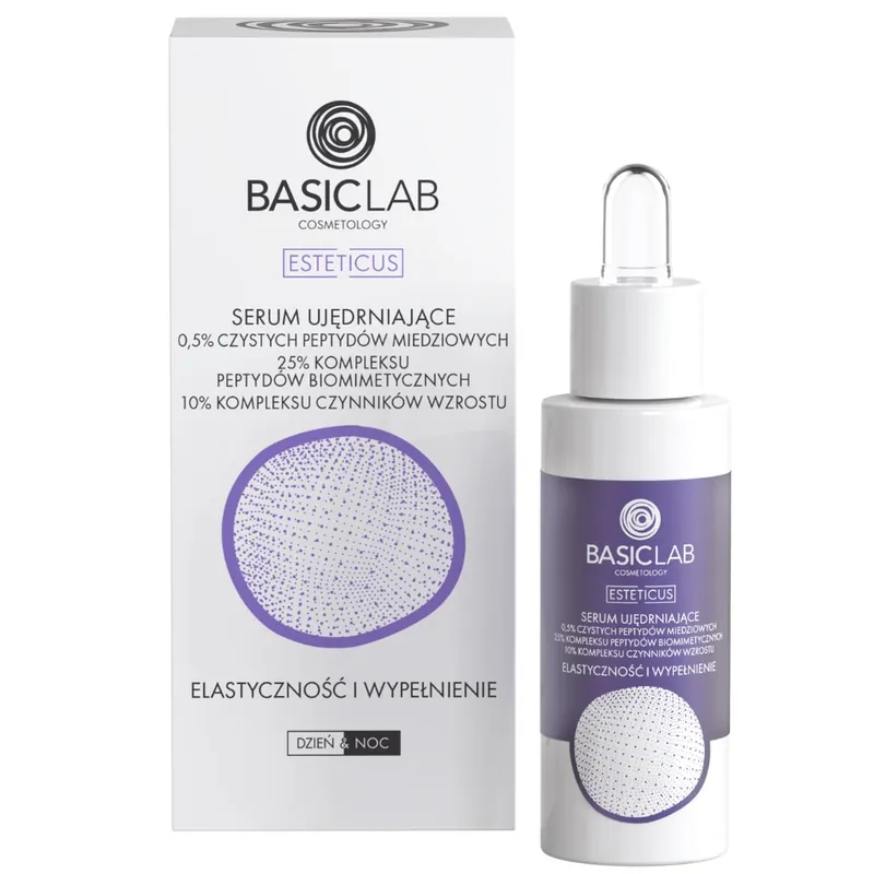 Reducere de preț BasicLab Esteticus, Serum de fermitate 0,5% peptide de cupru pur, elasticitate și umplere, 30 ml