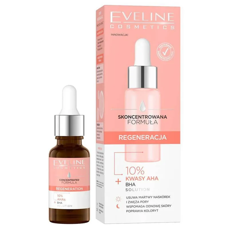 Premium Eveline Cosmetics Concentrated Formula, ser regenerant, 10 % acizi AHA, 18 ml