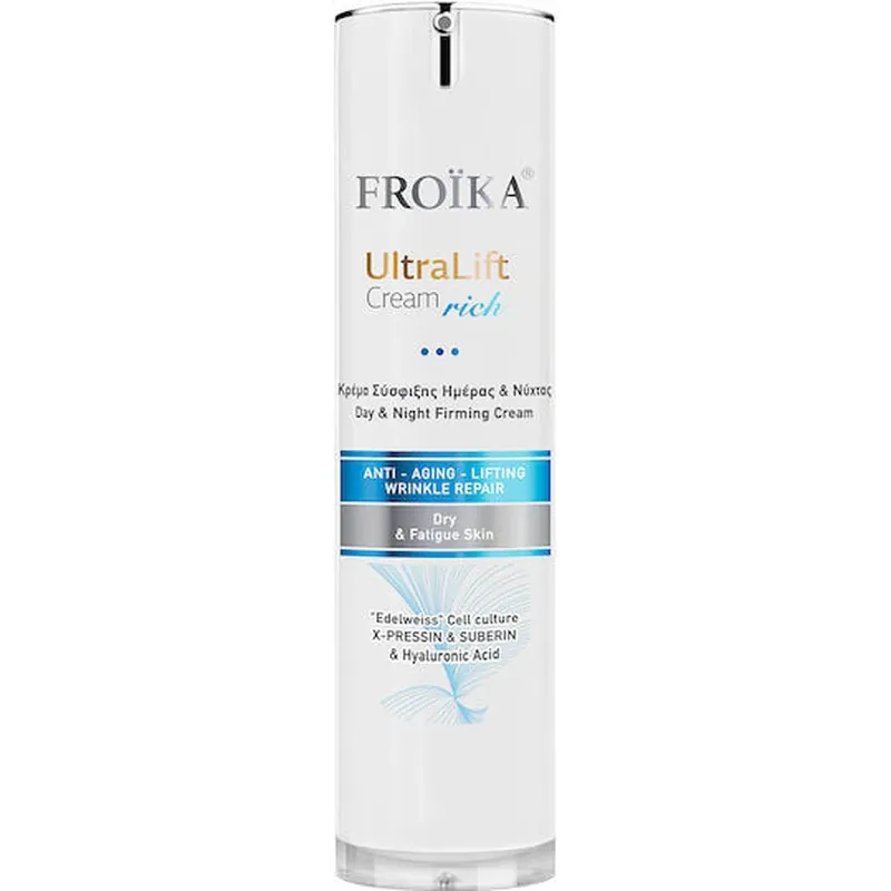 Super ofertă Froika UltraLift Rich Cremă Hidratantă și Anti-Îmbătrânire de Față 24H cu Acid Hialuronic și Peptide 40ml
