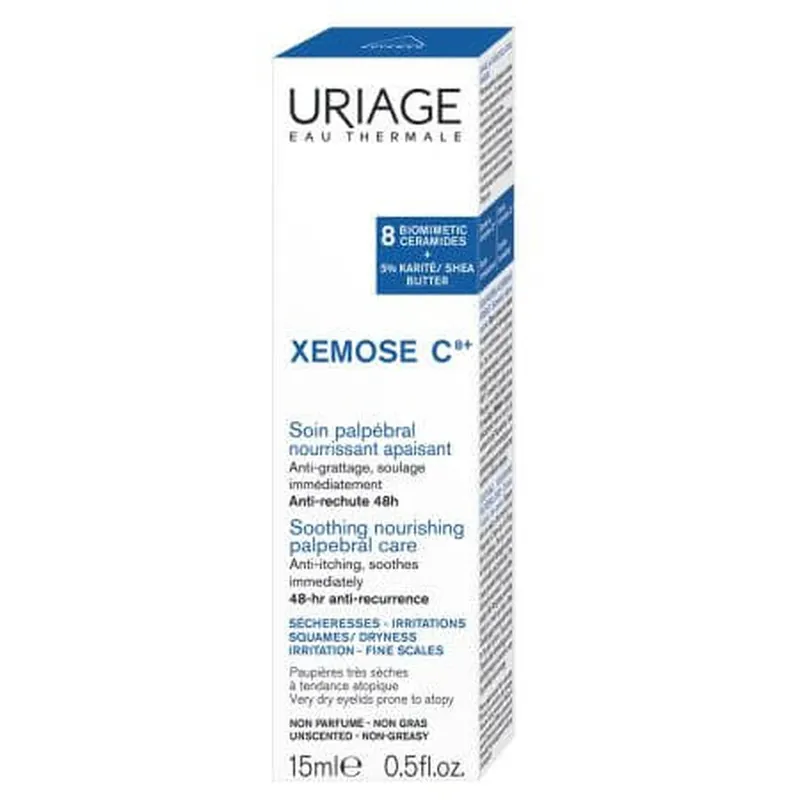 Crema hranitoare si calmanta pentru conturul ochilor Xemose C8+, 15 ml, Uriage Cumpărături sigure