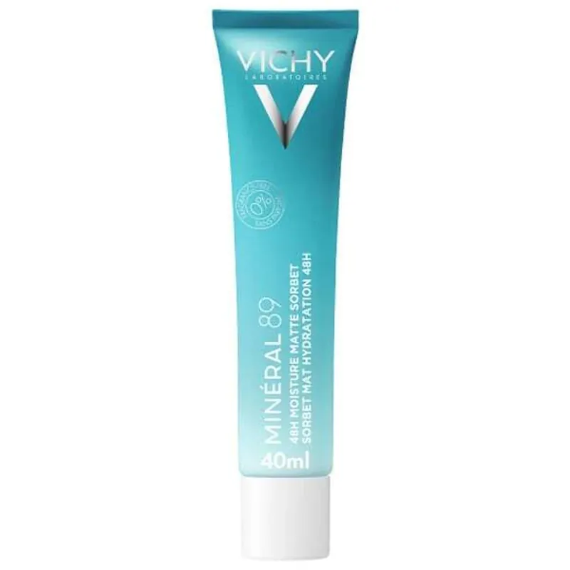 Cumpărături sigure VICHY Mineral 89 48H Moisture Matte Sorbet Cremă-gel hidratantă pentru ten gras, 40ml