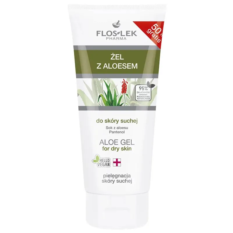 Ofertă limitată Flos-Lek Pharma, Gel de aloe vera pentru piele uscată, 200 ml