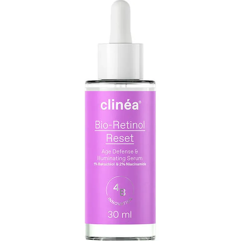 Clinea Bio-Retinol Reset Serum Hidratant și Anti-îmbătrânire pentru Față cu Bakuchiol și Niacinamidă pentru Strălucire 30ml Comandă acum