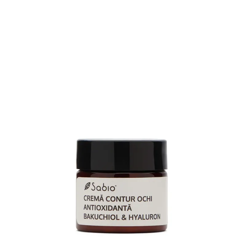 Crema antioxidanta pentru conturul ochilor, Bakuchiol & Hyaluron, 15ml, Sabio Noutate