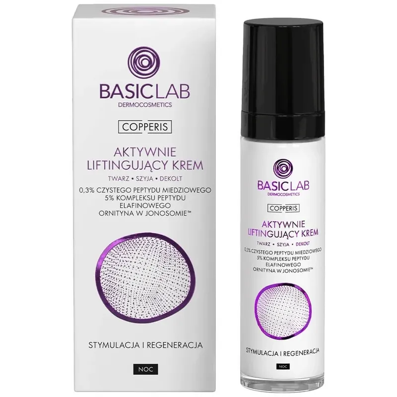 Cumpărături sigure BasicLab Copperis Active cremă de noapte cu efect de lifting pentru ...