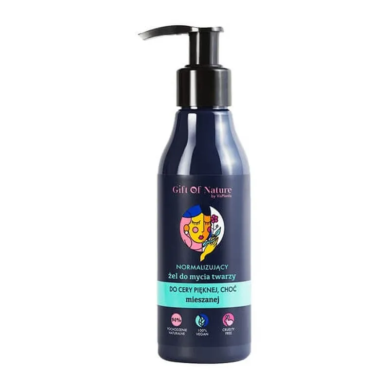 Popular Gift of Nature by VisPlantis, Gel de curățare facială normalizant pentru ten mixt, 150 ml