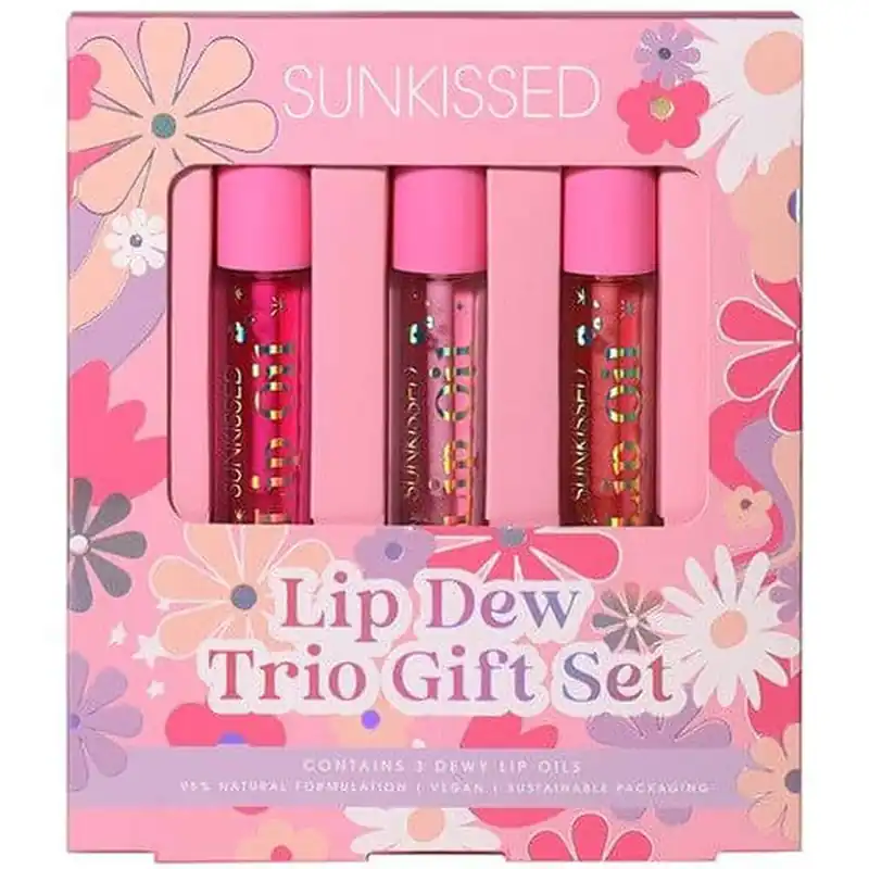 Doar azi Set Ulei de Buze, Sunkissed, Lip Dew Trio Gift Lip Oils, 3 bucati