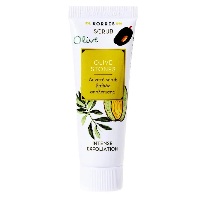 Korres Scrub Olive Stones pentru exfoliere profundă 18ml Preț promoțional