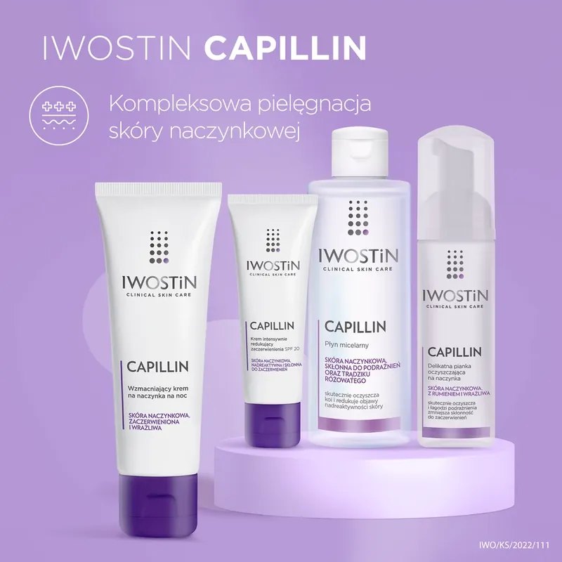 Preferatul clienților Iwostin Capillin, Cremă de noapte de întărire vasculară, ten hiperreactiv, 40 ml