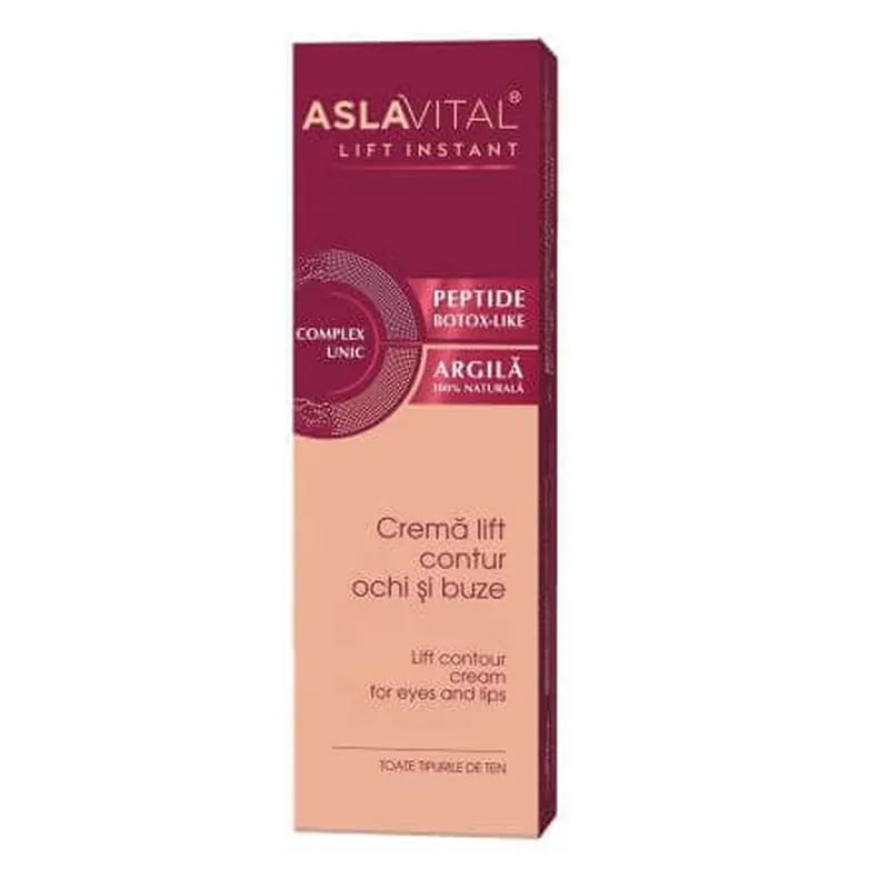 Plată sigură Crema lift pentru contur ochil si buze Lift Instant, 15 ml, Aslavital