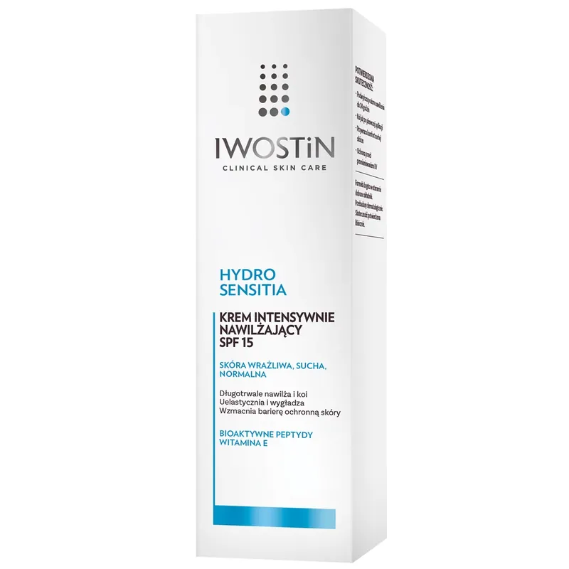 Cumpărături sigure Iwostin Hydro Sensitia, Cremă hidratantă intensivă, ten foarte uscat și sensibil, SPF 15, 50 ml