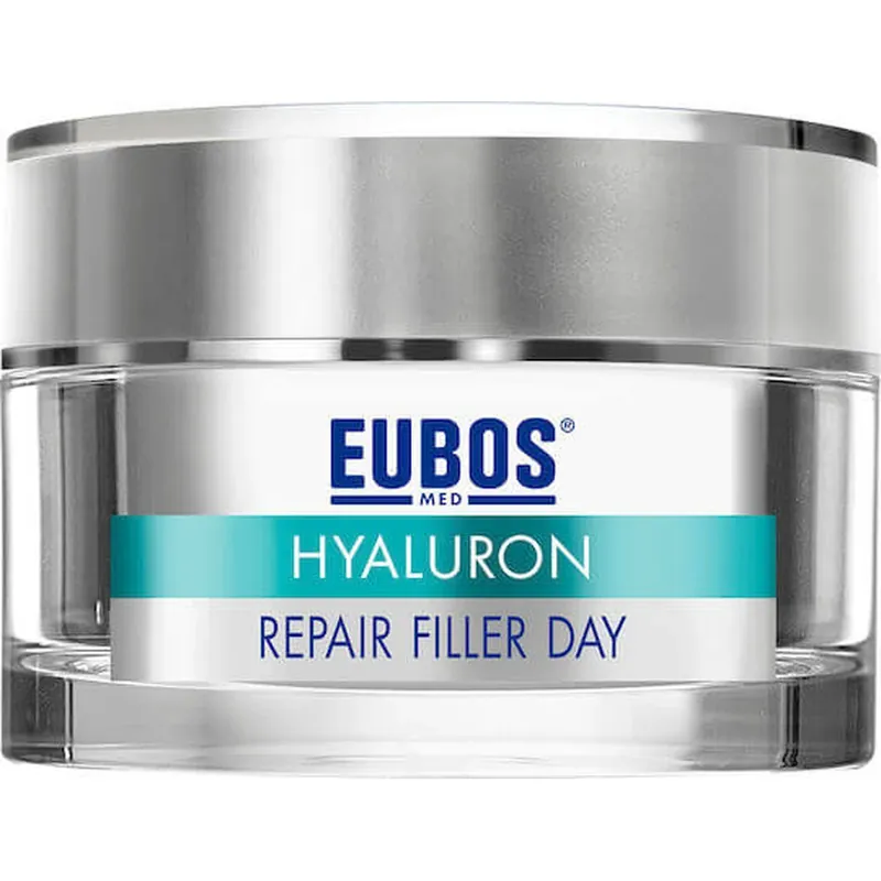 Eubos Hyaluron Repair Filler Cremă de Față de Zi pentru Hidratare, Anti-Îmbătrânire și Tonifiere cu Acid Hialuronic și Peptide 50ml Preferatul clienților