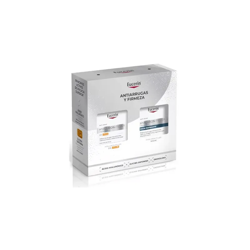 Promoție Eucerin PACK Hyaluron Filler Day SPF30 Mixte normale, 50ml+Cremă de noapte,50ml