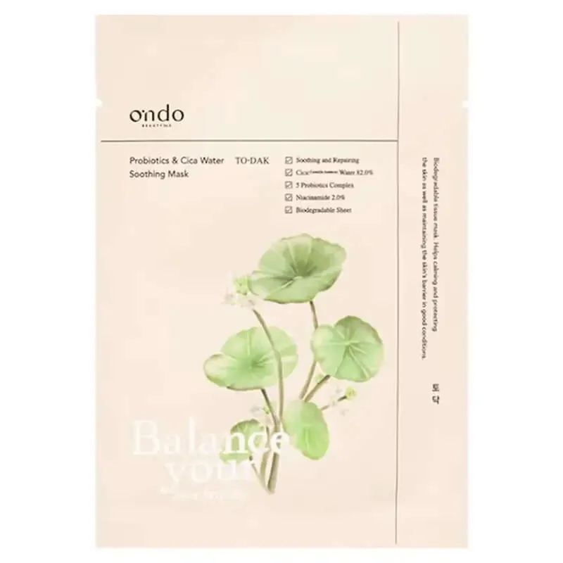 Ondo Beauty 36.5 Probiotice și apă Cica Mască liniștitoare To-Dak, 25 gr Livrare rapidă