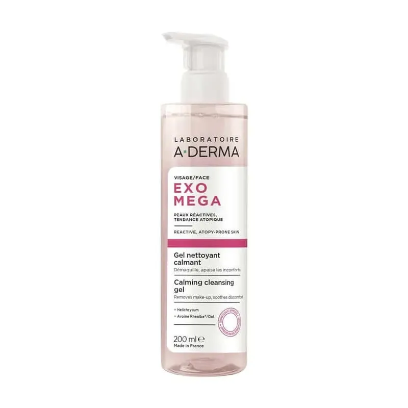 Premium Gel de curățare facială calmant A-Derma Exomega, 200 ml