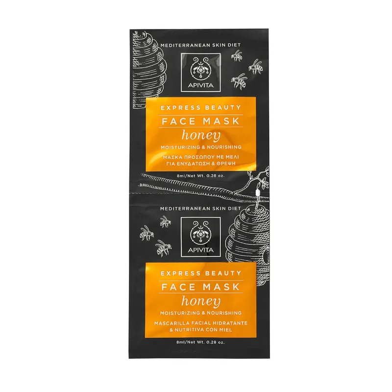 APIVITA Express Beauty Mask pentru hidratare și hrănire cu miere 2x8ml Cumpără acum