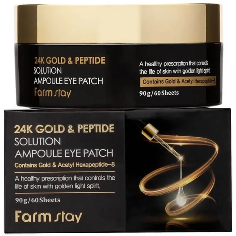 Cumpărături sigure Farmstay 24K Gold & Peptide Solution Ampoule Eye Patch ...
