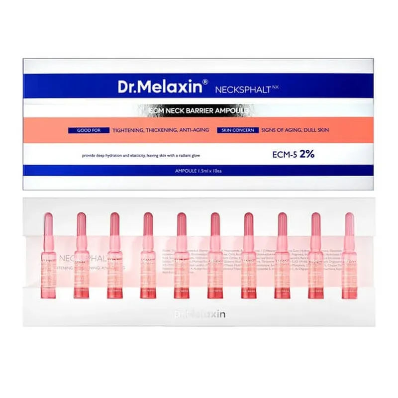 Dr.Melaxin Necksphalt ECM Neck Barrier Ampoule, fiole pentru îngrijirea pielii gâtului, 10 x 1.5ml Preț redus