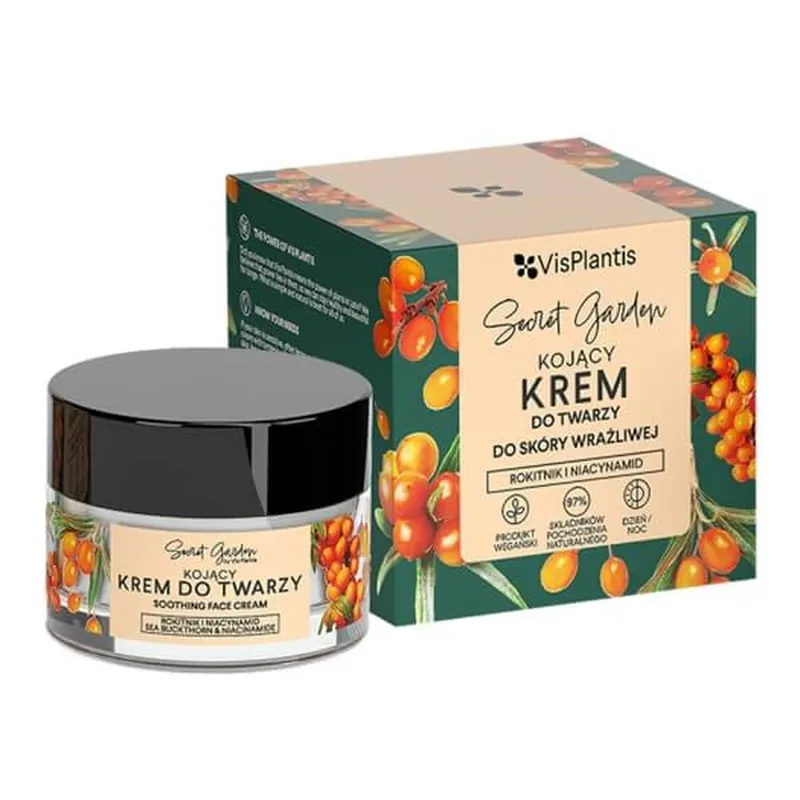Cumpără online Vis Plantis Secret Garden, cremă de față calmantă, cătină de mare, 50 ml