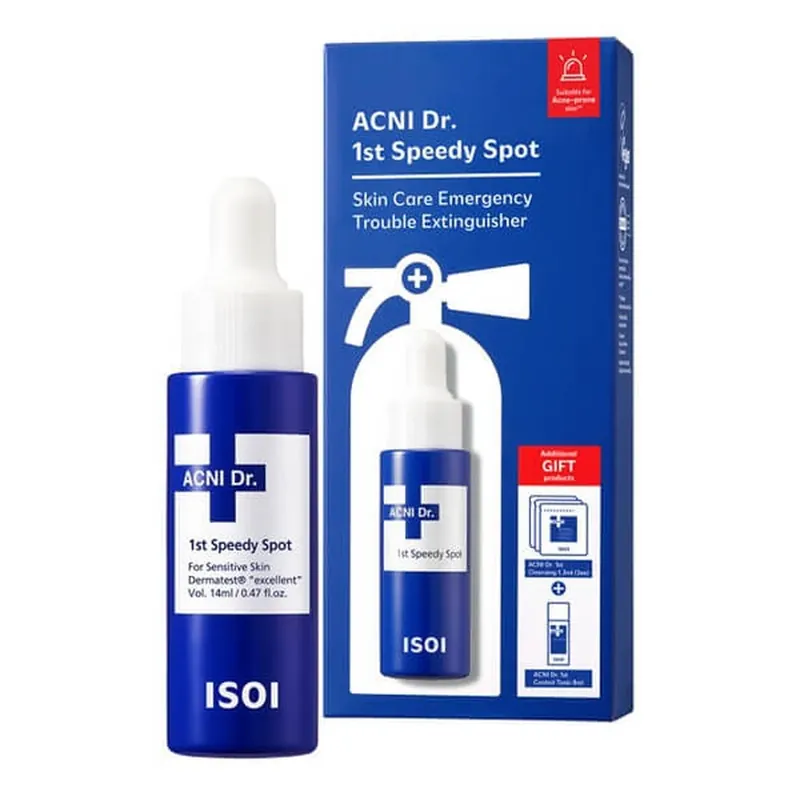 Discount ISOI Acni Dr. 1st Speedy Spot Kit, kit eczeme, ser, 14 ml + toner, 8 ml + gel de curățare 1,3 ml