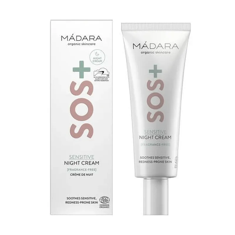Madara SOS+ Sensitive Night Cream, cremă de noapte pentru piele sensibilă, 70 ml Reducere extra