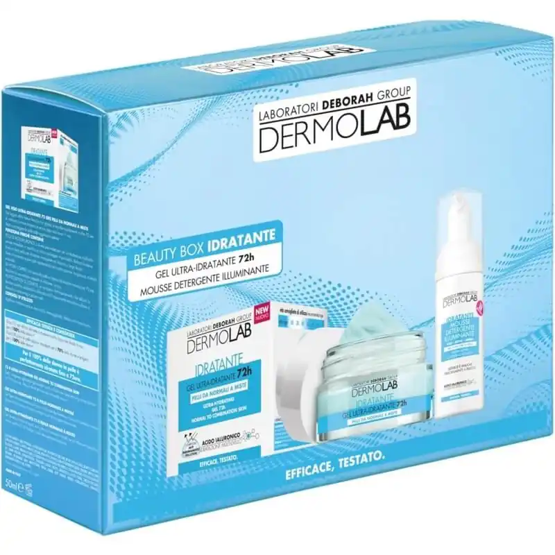 Deborah Dermolab Beauty Box hidratant – gel ultra-hidratant 72 de ore, 50 ml + spumă delicată de curățare, 45 ml Lichidare de stoc