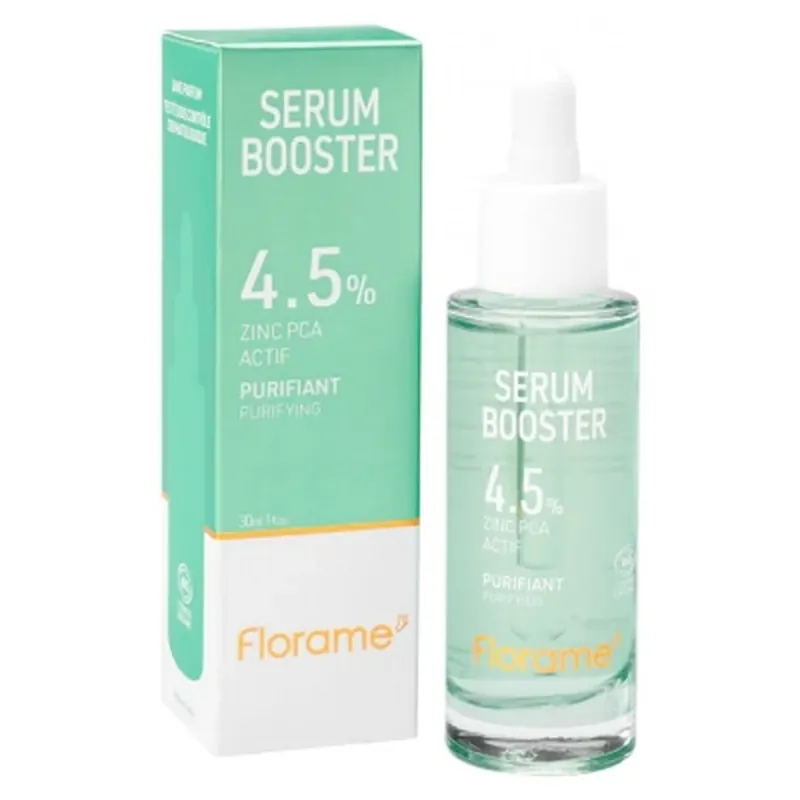 Retur ușor Florame Ser purificator cu efect de stimulare, 4,5% zinc PCA activ organic, 30 ml
