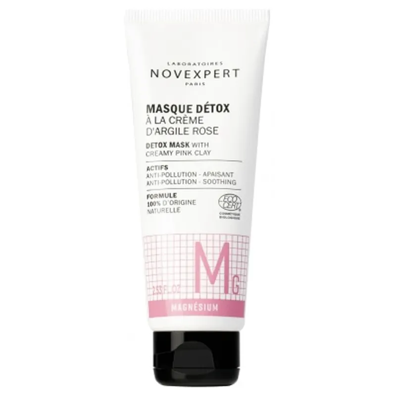 Novexpert Masca detoxifiantă cu magneziu și cremă de argilă roz bio, 75 ml Vezi acum