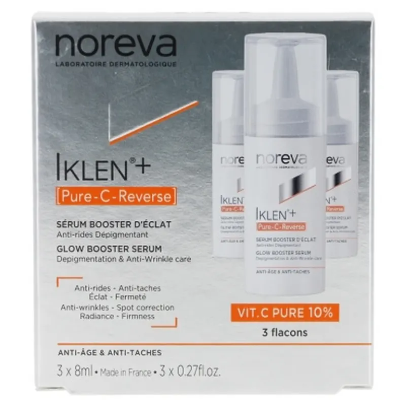 Lichidare de stoc Noreva Iklen+ [Pure-C-Reverse] Ser pentru strălucire, set de 3 x 8 ml
