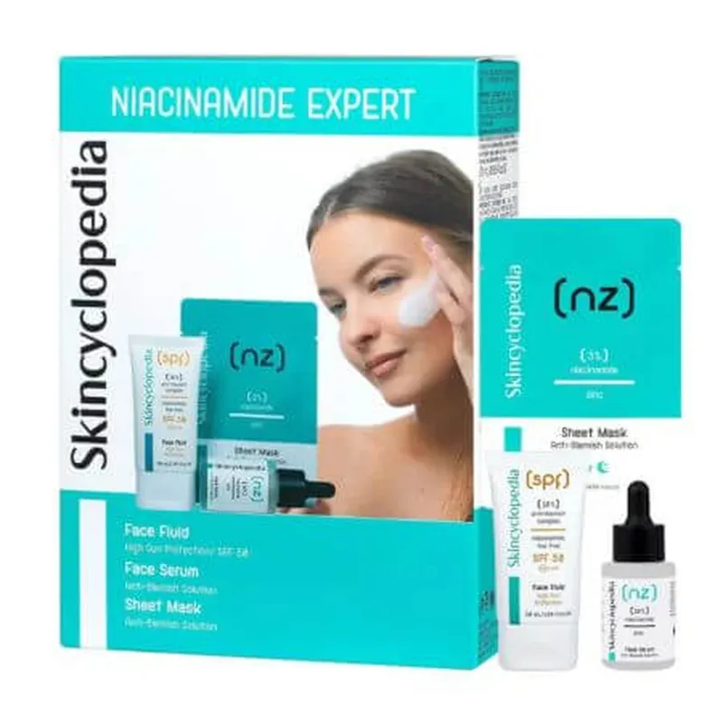 Ultima șansă Set ingrijire pentru tenul fara imperfectiuni, Niacinamide Expert, 3x50 g, Skincyclopedia
