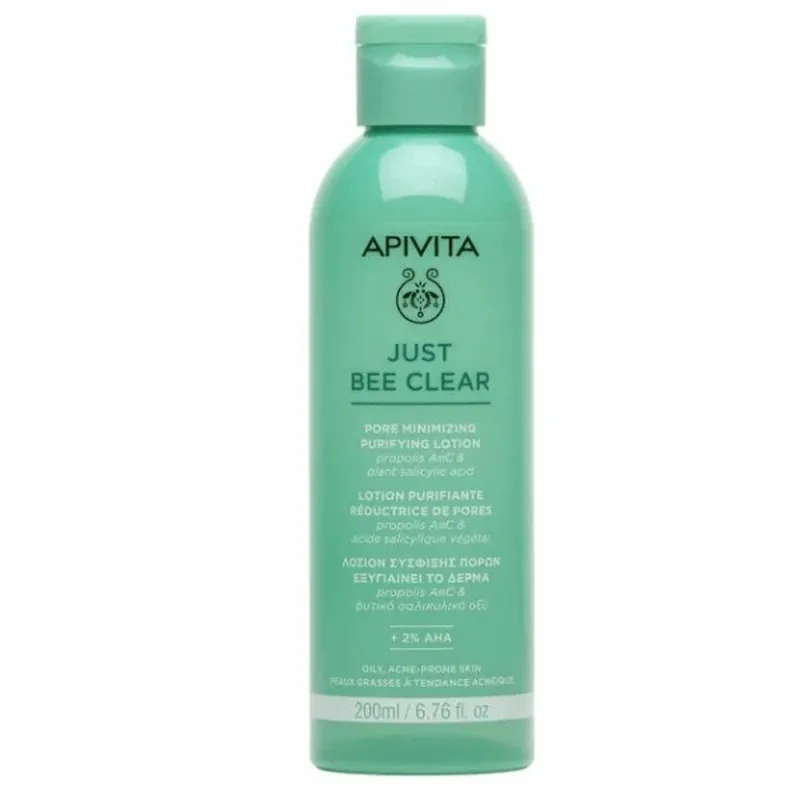 Retur ușor Apivita Just Bee Clear Loțiune de întărire a porilor cu propolis AmC și acid salicilic vegetal 200ml