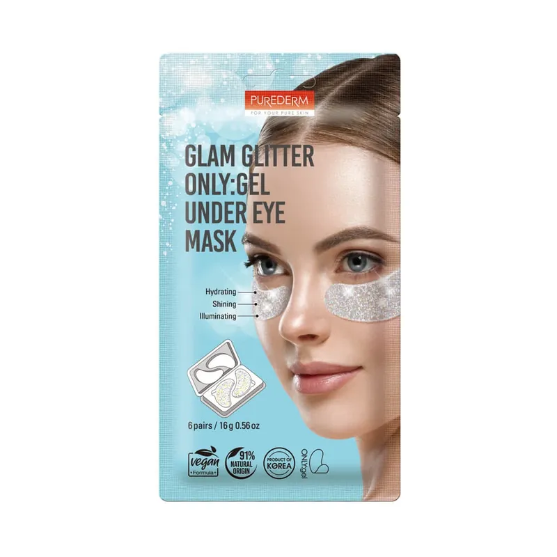 Masca gel pentru zona din jurul ochilor, Glam Glitter, 6 perechi, Purederm Popular