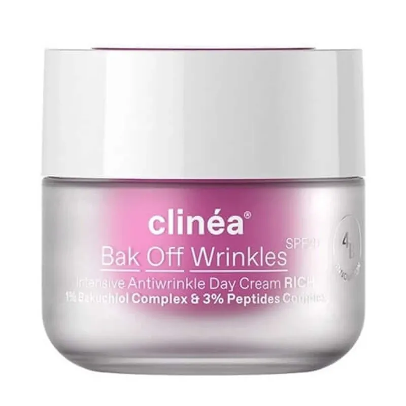 Preț promoțional Clinea Bak Off Wrinkles Rich SPF20 Cremă de zi cu textură bogată împotriva îmbătrânirii 50ml