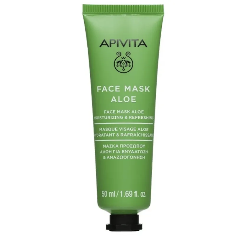 Preferatul clienților Apivita Mască de față Aloe Mască de față cu Aloe pentru hidratare profundă și protecție împotriva iritațiilor 50ml