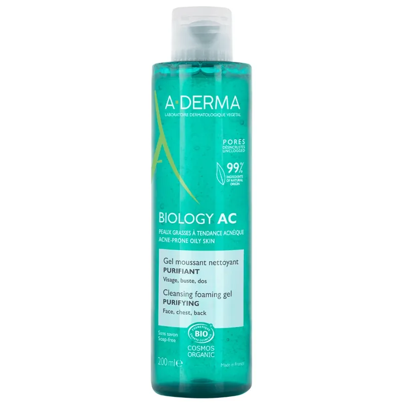 Expediere rapidă A-Derma Biology AC Gel de curatare spumant purificator, 200 ml