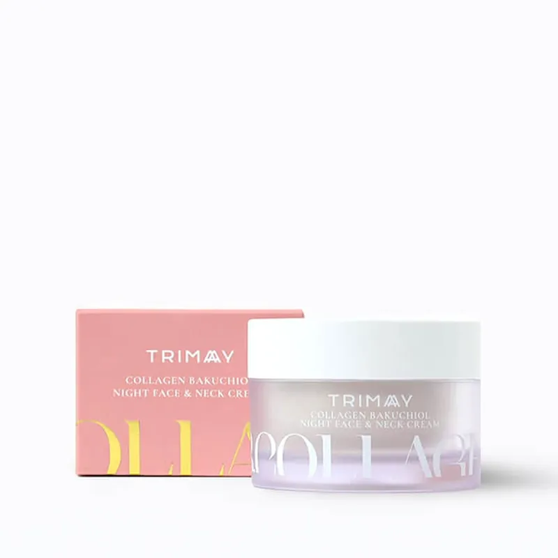 Crema Anti-Aging de Noapte pentru Fata si Gat Collagen Bakuchiol, Trimay, 50 ml, Biocart Reducere