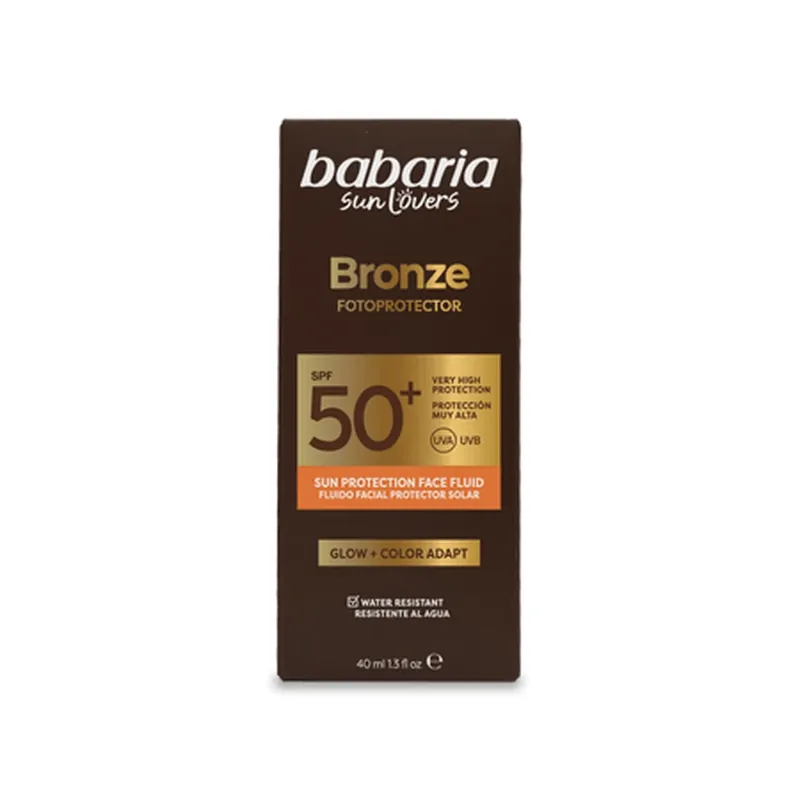 Chilipir Fluid cu SPF 50+ pentru fata Bronze Fotoprotector, Glow + Color Adapt, 40 ml, Babaria