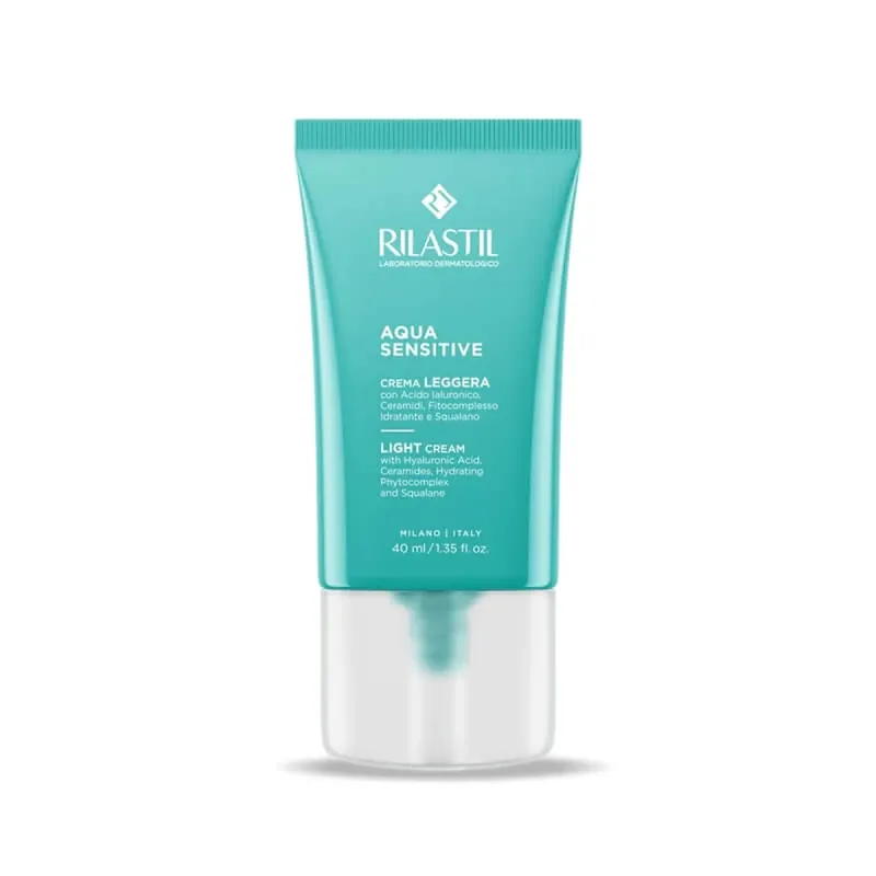 Calitate înaltă Rilastil Aqua Sensitive – cremă hidratantă ușoară pentru pielea sensibilă, cu efect de 24 de ore, 40 ml