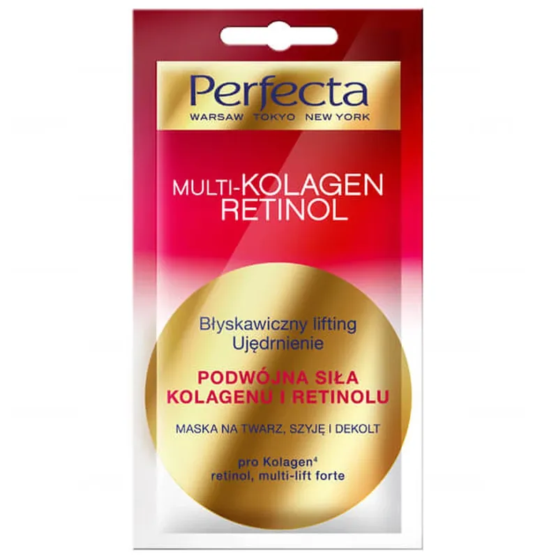 Popular Perfecta Multi-Kolagen Retinol, Mască pentru față, gât și decolteu, lifting instant, fermitate, 8 ml