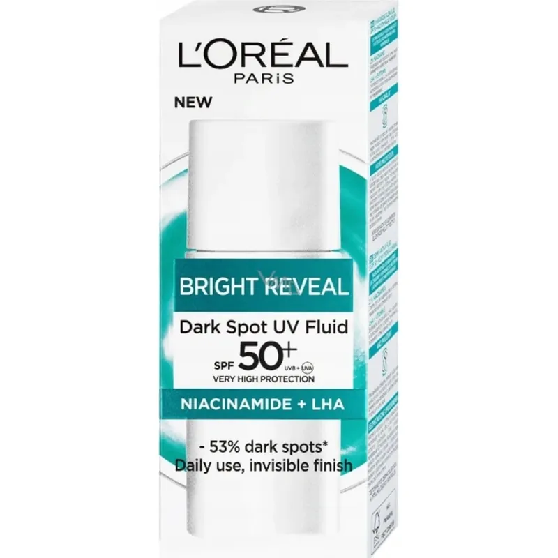 Vezi acum L‘Oréal Paris Bright Reveal day Fluid anti-UV SPF 50+ împotriva petelor întunecate 1×50 ml, cremă de zi