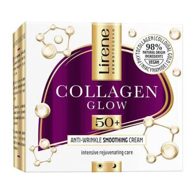 Super ofertă Crema anti-rid cu efect netezitor 50+ Collagen Glow, 50 ml, Lirene