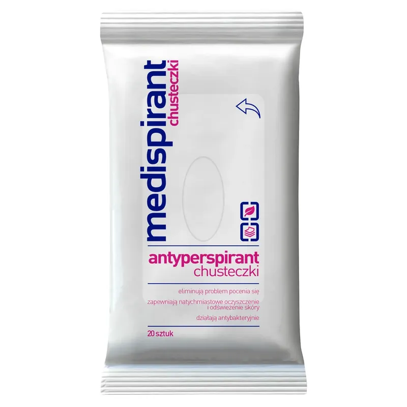 Preferatul clienților Medispirant, șervețele umede, antiperspirant, 20 bucăți