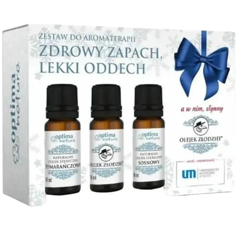 Preț promoțional Optima Natura Kit aromaterapie cu parfum sănătos Orange 10 ml + Zodziei 10 ml + Pin 10 ml