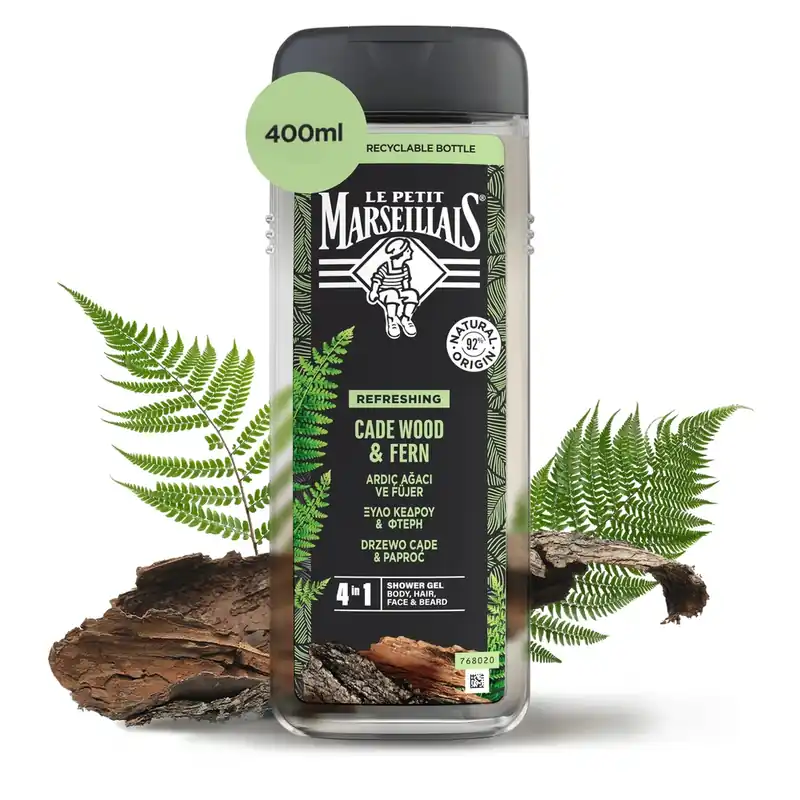 Le Petit Marseillais, Gel de duș 3 în 1 pentru bărbați, cadastru, 400 ml Nu rata