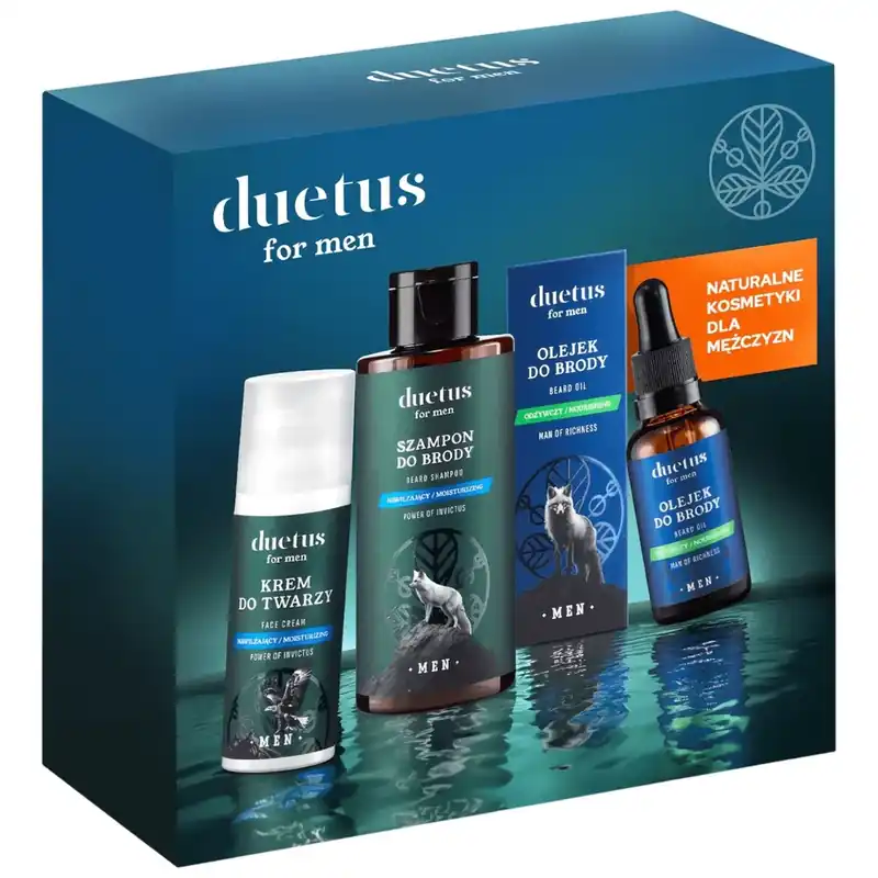 Popular Duetus For Men Set pentru față și barbă, șampon pentru barbă, 145ml + cremă pentru față, 50ml + ulei pentru barbă, 30ml