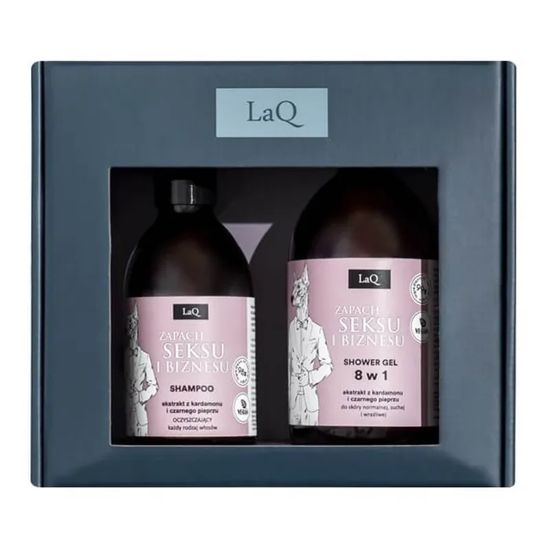 LaQ Doberman el set de duș 500ml + șampon de ceară 300ml Popular